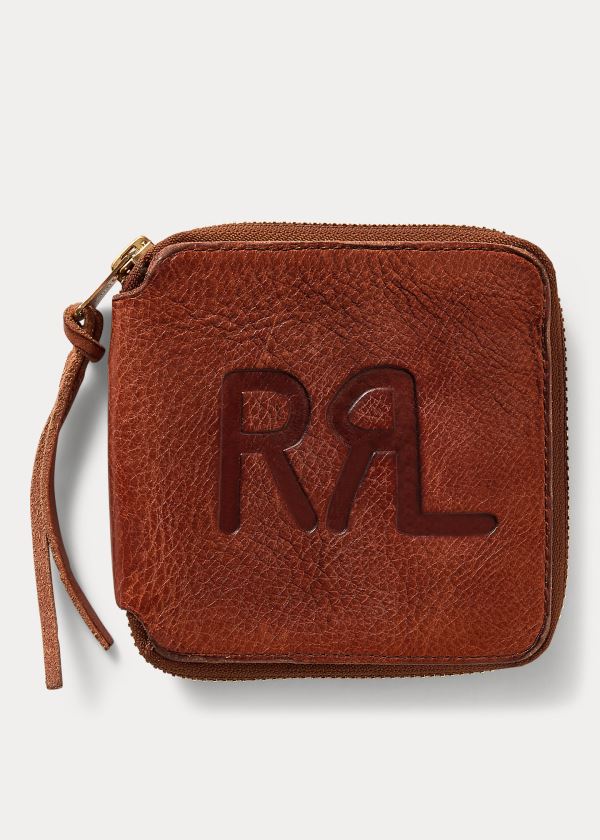 Men's Ralph Lauren Tumbled Leather Zip Wallet | 523610AHI